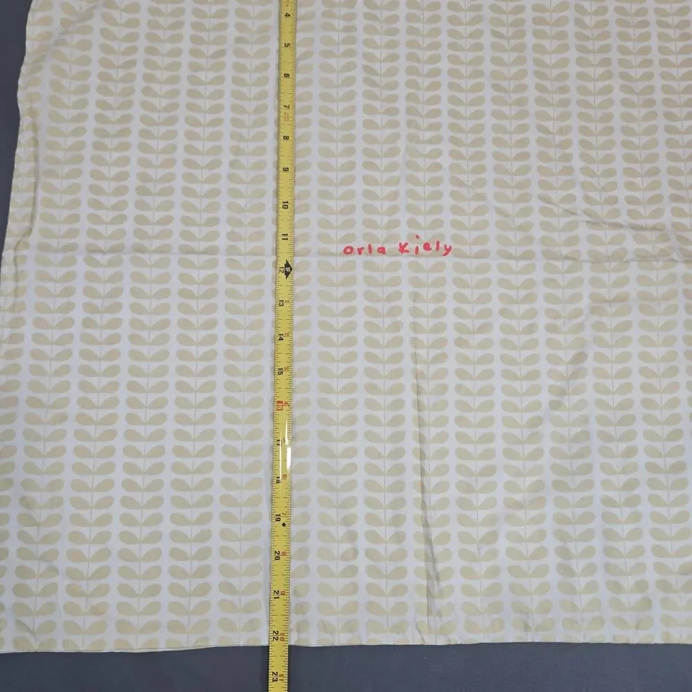 Orla Kiely Stem Print Cotton Drawstring Dust Bag Cream Yellow Large 22x23